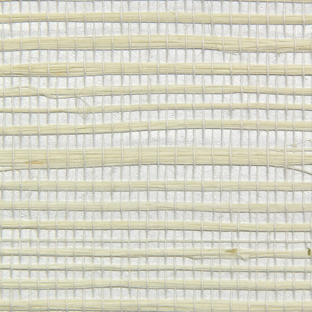 Silver and Cream Grasscloth Wallcovering