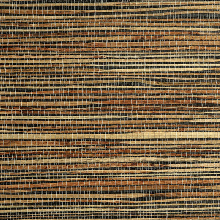 Tan and Iron Grasscloth Wallcovering