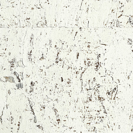 White and Silver Cork Wallcovering
