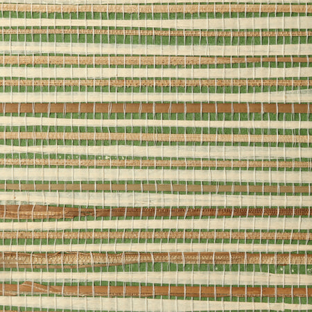 Kelly Green & Beige Grasscloth Wallcovering