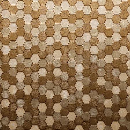 Hexa - Gold Wallcovering