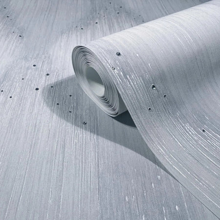 Silk Prism with Rhinestones - Silver Cloud Wallcovering