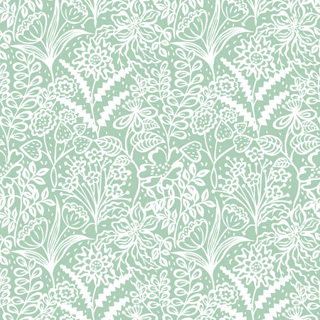 Floral Fandango Wallcovering - Mint