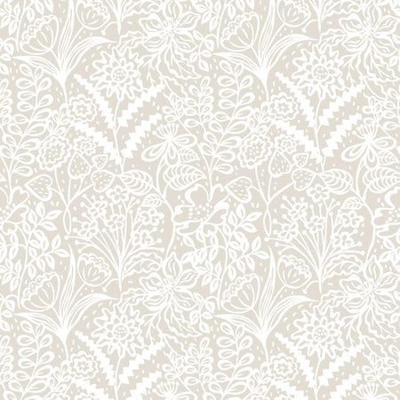 Floral Fandango Wallcovering - Parchment