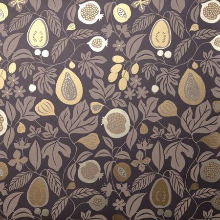 Folk Fruit Wallcovering - Aubergine