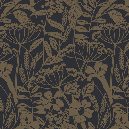 Wild Hedgerow Wallcovering - Umber