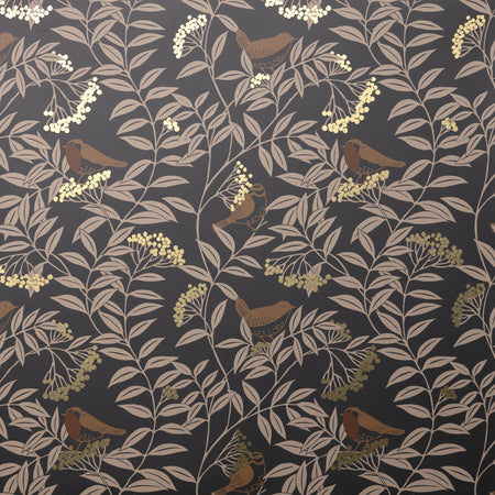 Birds in the Rowan Tree Wallcovering - Autumn