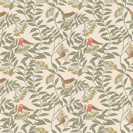 Birds in the Rowan Tree Wallcovering - Spring