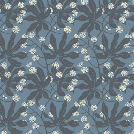 Fatsia Wallcovering - Cornflower