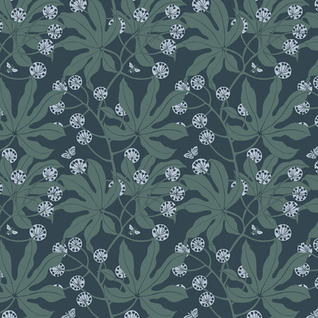 Fatsia Wallcovering - Peacock