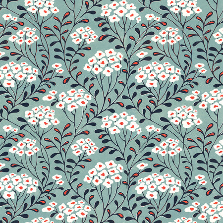 Meadow Flowers Wallcovering - Grey Blue