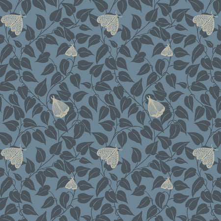 Summer Moth Wallcovering - Cornflower