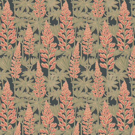 Talbo Lupins Wallcovering - Coral