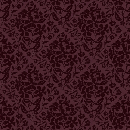 Posy Patchwork Wallcovering - Wine