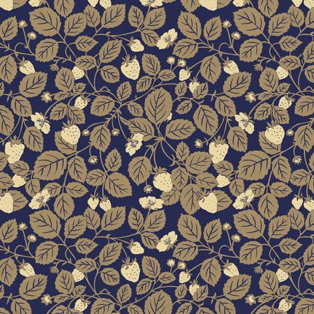 Wild Strawberry Wallcovering - Navy