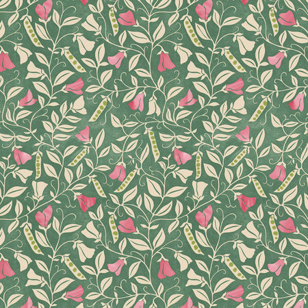 Wild Sweet Pea Wallcovering - Natural