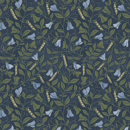 Wild Sweet Pea Wallcovering - Peacock