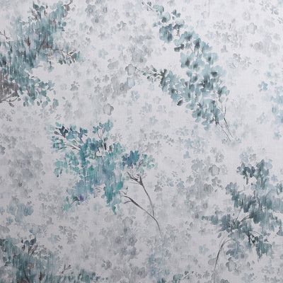 Flowerbed - Watercolor Teal Wallcovering