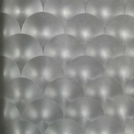 Silver Metallic Circles Wallcovering