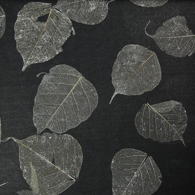 Charcoal Leaf Wallcovering Wallcovering