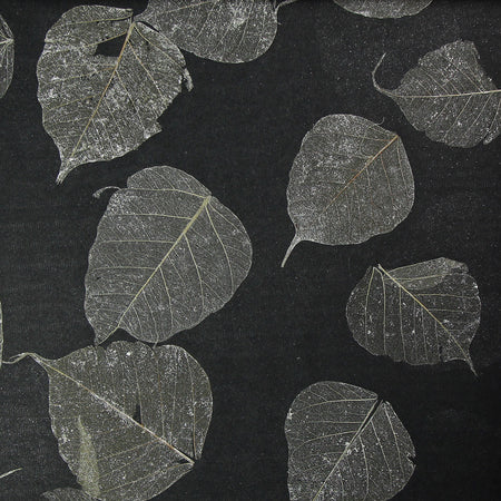 Charcoal Leaf Wallcovering