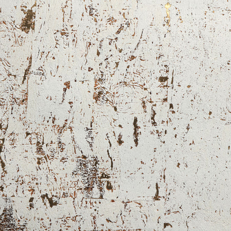 Metal Cork Wallcovering - White with Copper