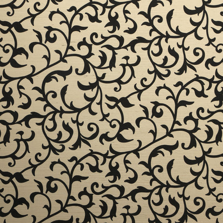 Climbing Vine Grasscloth Wallcovering - Black