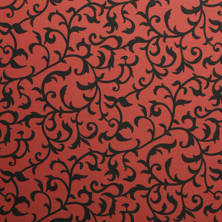 Climbing Vine Grasscloth Wallcovering - Red