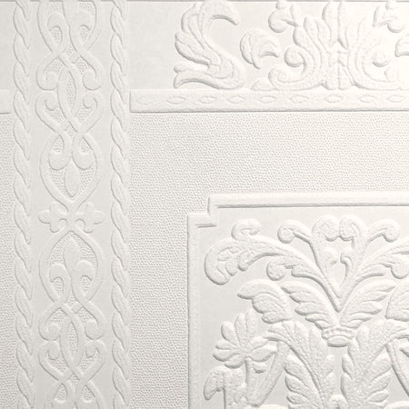 Dado Panel Rococo Paintable Embossed Wallcovering