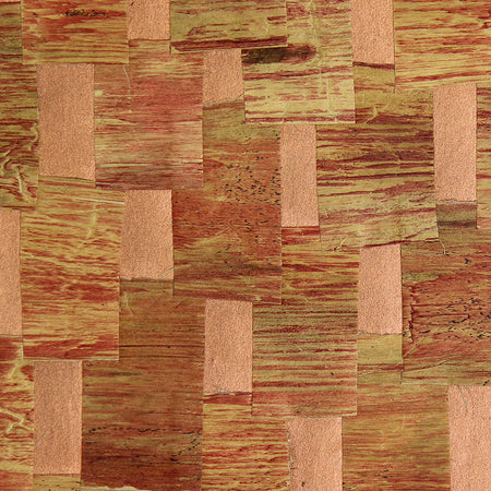 Red Bronze Water Hyacinth with Gap-Kan Paper Wallcovering