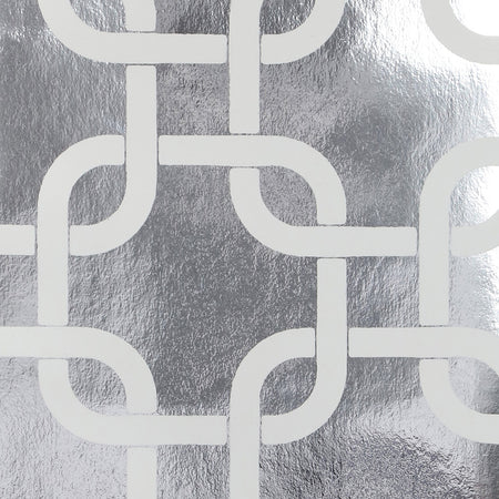 Linked Chains Flocked Wallcovering - Silver