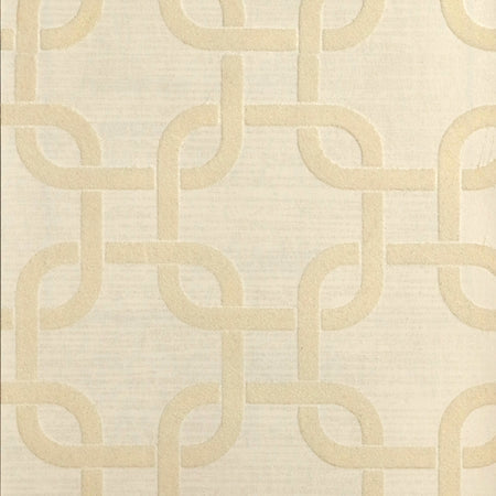 Linked Chains Flocked Wallcovering - Cream