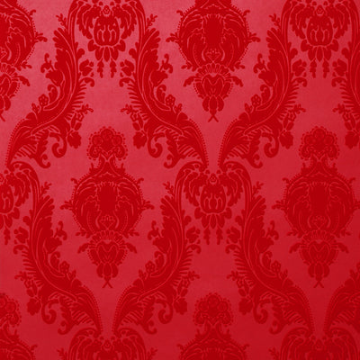 Heirloom Flocked Wallcovering - Crimson