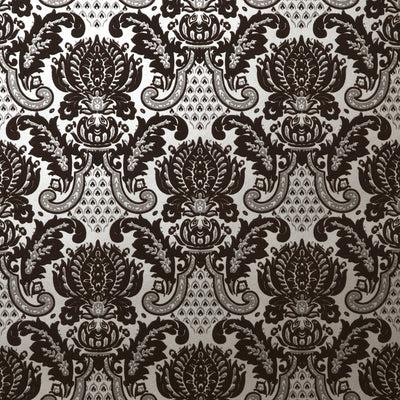 Windsor Flocked Wallcovering - Chocolate & Silver