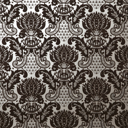 Windsor Flocked Wallcovering - Chocolate & Silver