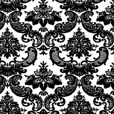 Madison Flocked Wallcovering - Black & White