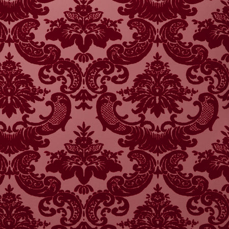 Madison Flocked Wallcovering - Maroon