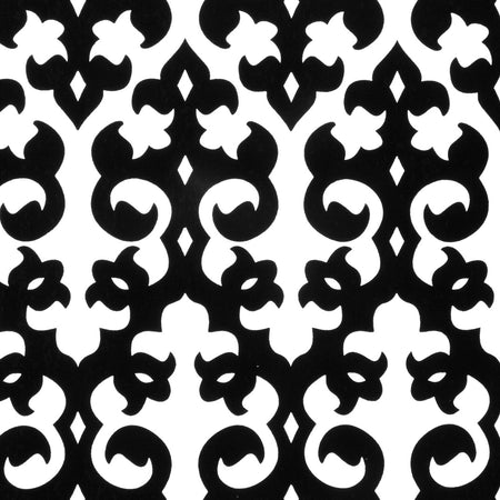 Grille Flocked Wallcovering - Black & White
