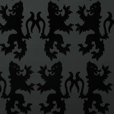 Griffons Flocked Wallcovering - Noir