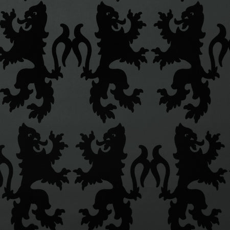 Griffons Flocked Wallcovering - Noir