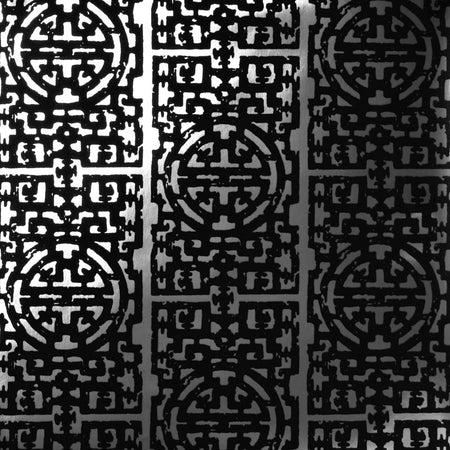 Zodiac Flocked Wallcovering - Black & Silver