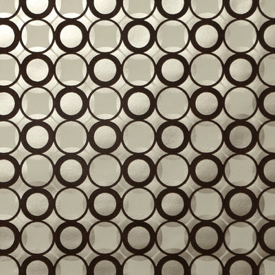 Circles Flocked Wallcovering - Champagne