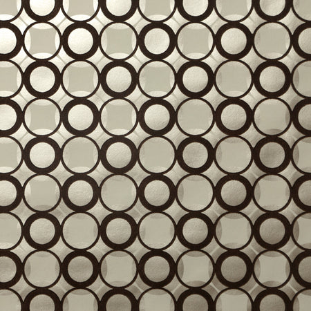 Circles Flocked Wallcovering - Champagne