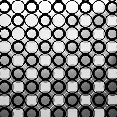 Circles Flocked Wallcovering - Silver