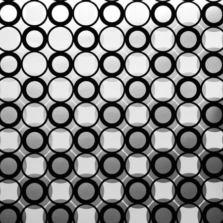 Circles Flocked Wallcovering - Silver