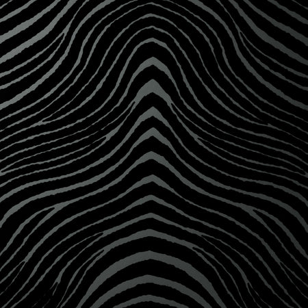 Zebra Stripes Flocked Wallcovering - Noir