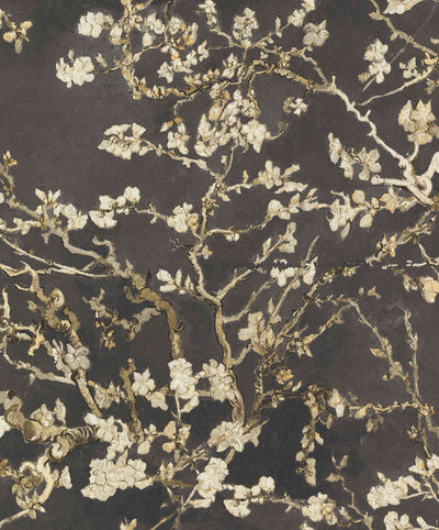 Almond Blossoms - Brown Wallpaper