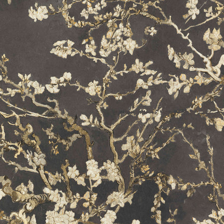 Almond Blossoms - Brown Wallpaper
