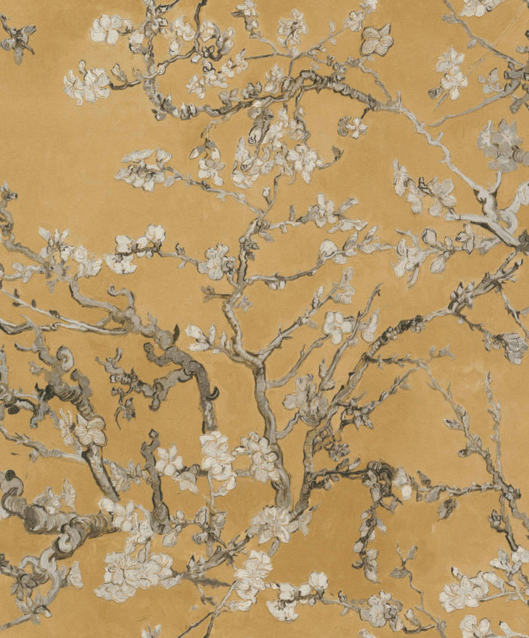 Almond Blossoms - Ochre Wallpaper