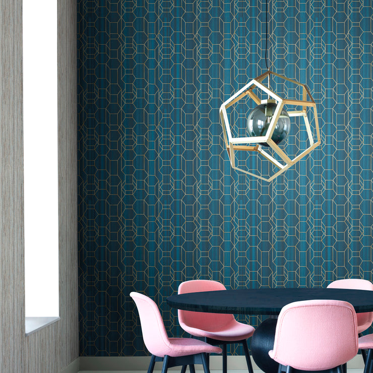 Wire Form Wallcovering - Blue